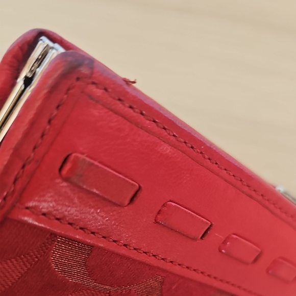Coach Red Women's Wallet with Bow Accent - Picture 8 of 10